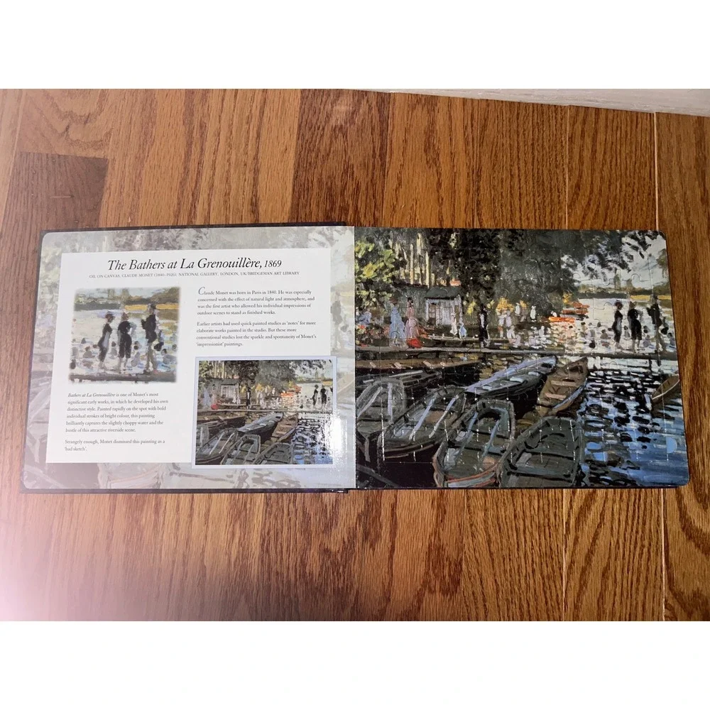 Claude Monet Jigsaw Book with Six 63-Piece Jigsaw Puzzles Impressionist Art